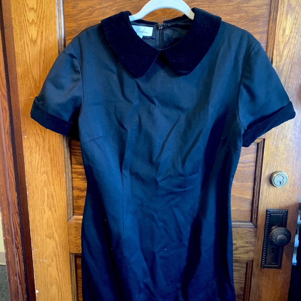 Susie Tompkins collared black dress